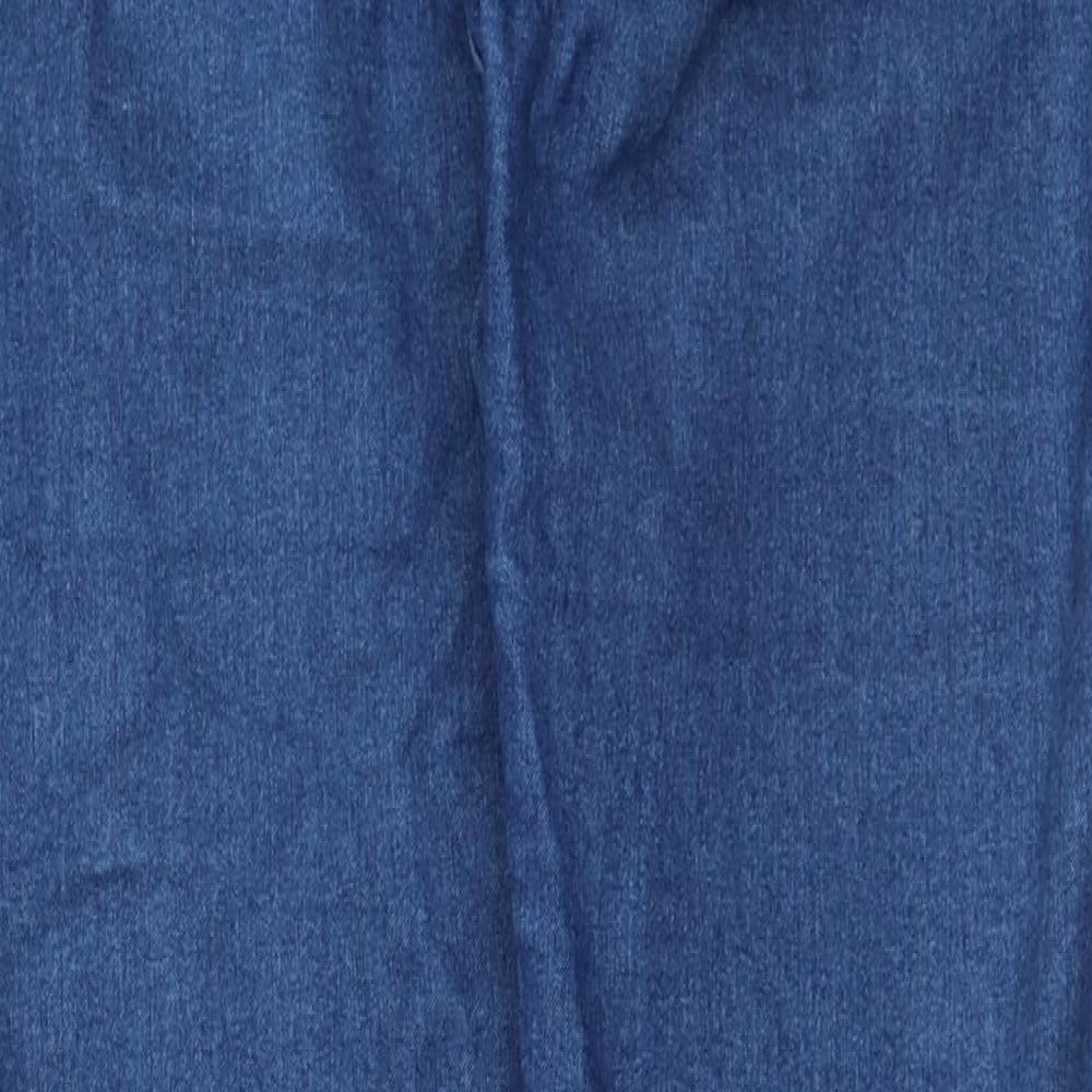 New Look Womens Blue Cotton Straight Jeans Size 10 L29 in Regular