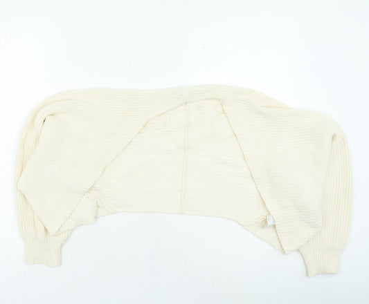 Primark Womens Beige Round Neck Cotton Cardigan Jumper Size S