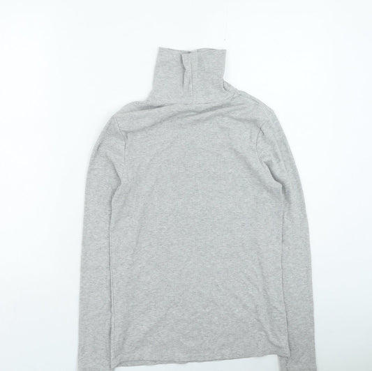 George Womens Grey High Neck Cotton Pullover Jumper Size 12