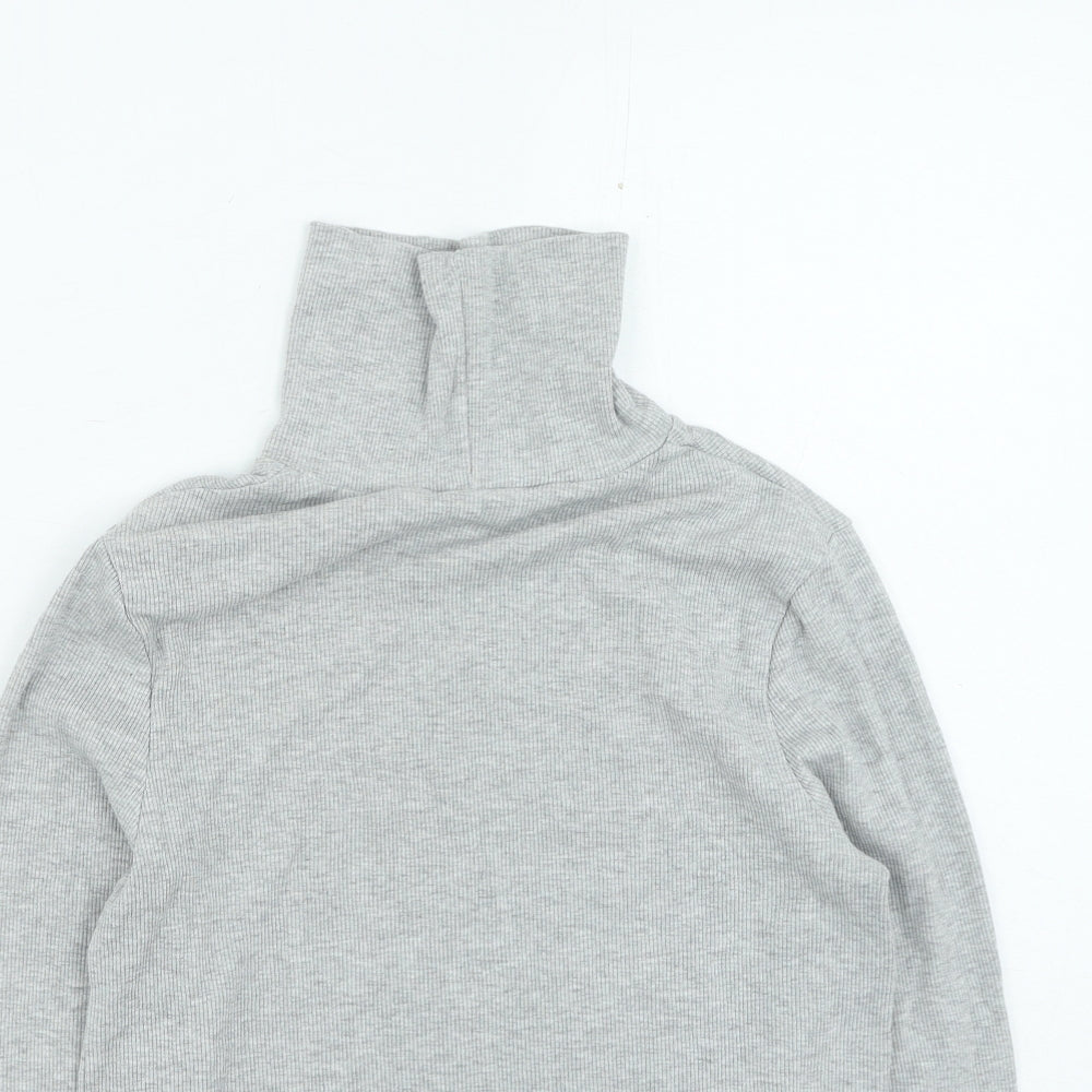 George Womens Grey High Neck Cotton Pullover Jumper Size 12