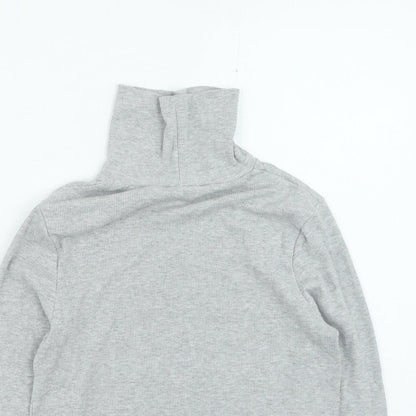 George Womens Grey High Neck Cotton Pullover Jumper Size 12