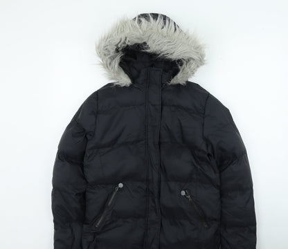 Board Angels Womens Black Puffer Jacket Coat Size 10