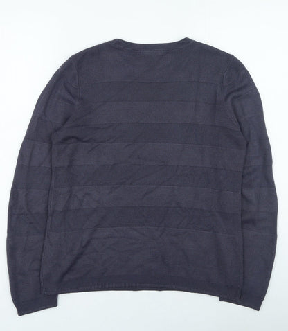 Marks and Spencer Womens Blue Round Neck Acrylic Pullover Jumper Size 12
