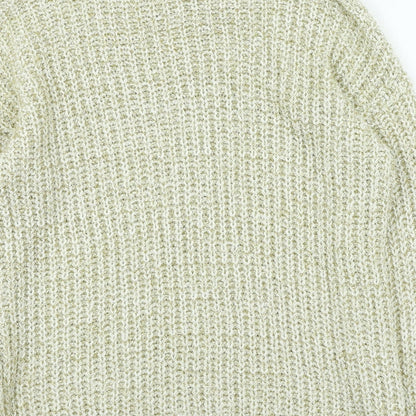 Womens UK Size S peacoks Gold Pullover Jumper