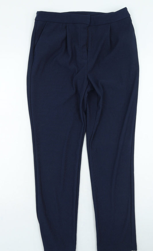TU Womens Blue Polyester Trousers Size 10 L25 in Regular