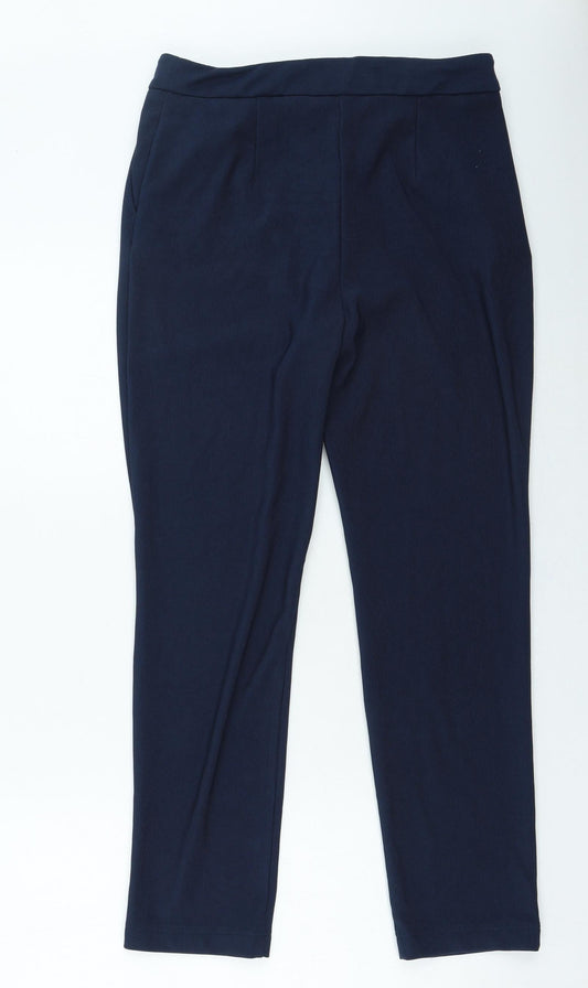 TU Womens Blue Polyester Trousers Size 10 L25 in Regular