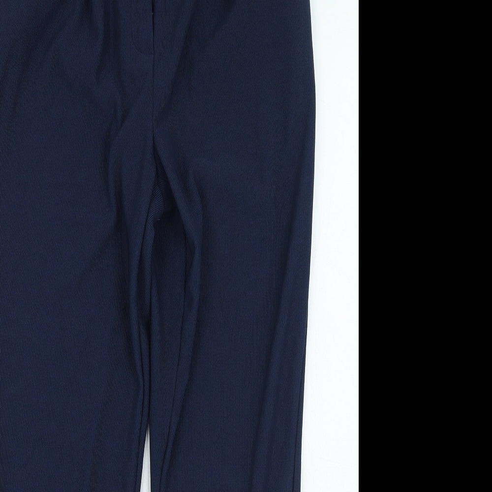 TU Womens Blue Polyester Trousers Size 10 L25 in Regular