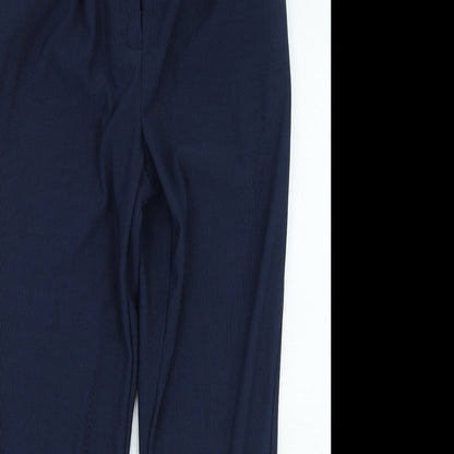 TU Womens Blue Polyester Trousers Size 10 L25 in Regular
