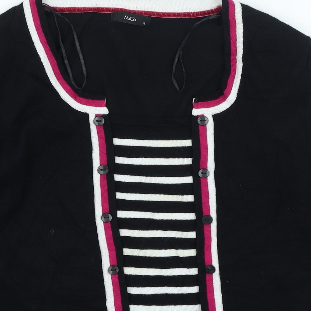 Womens UK Size 16 M&Co Black Pullover Jumper