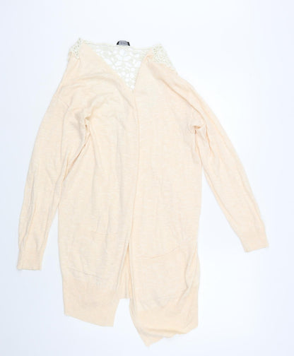 F&F Womens Pink V-Neck Acrylic Cardigan Jumper Size 14