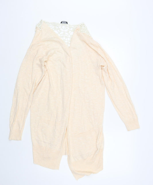 F&F Womens Pink V-Neck Acrylic Cardigan Jumper Size 14