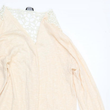 F&F Womens Pink V-Neck Acrylic Cardigan Jumper Size 14