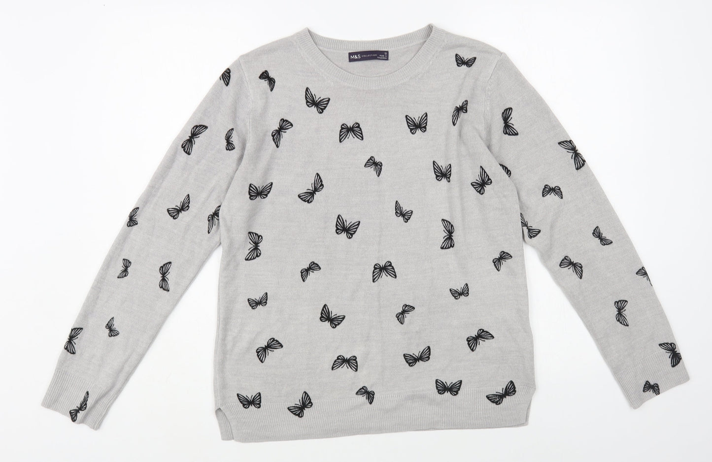 Womens UK Size 12 Marks and Spencer Grey Pullover Jumper
