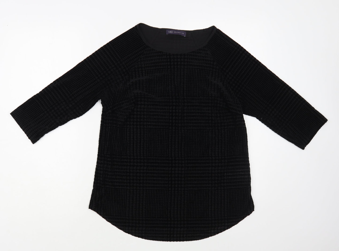 Womens UK Size 12 Marks and Spencer Black Basic Blouse