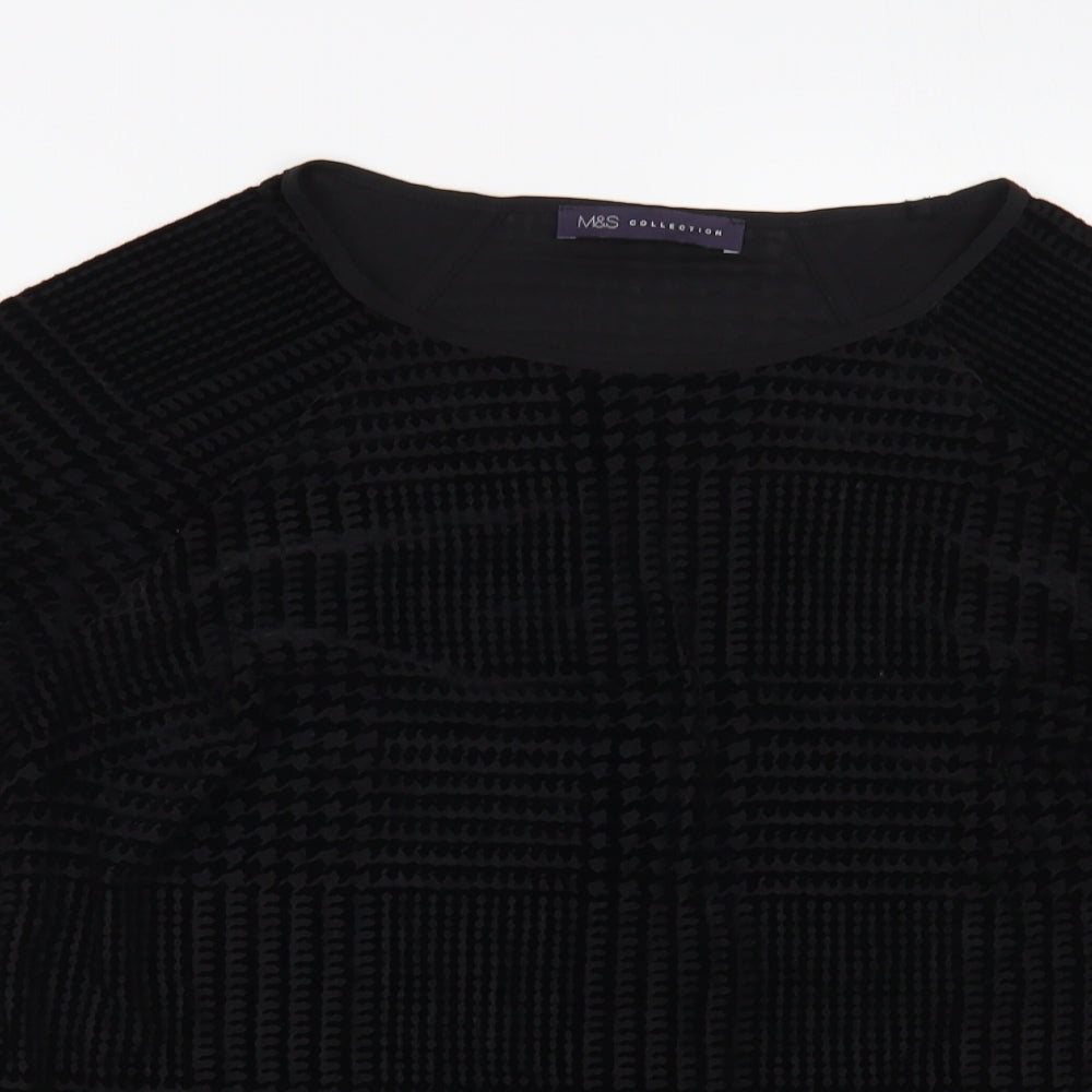 Womens UK Size 12 Marks and Spencer Black Basic Blouse