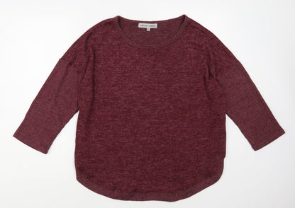 Absolutely Famous Womens Purple Boat Neck Polyester Pullover Jumper Size XL