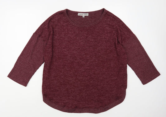 Absolutely Famous Womens Purple Boat Neck Polyester Pullover Jumper Size XL