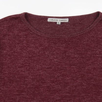 Absolutely Famous Womens Purple Boat Neck Polyester Pullover Jumper Size XL