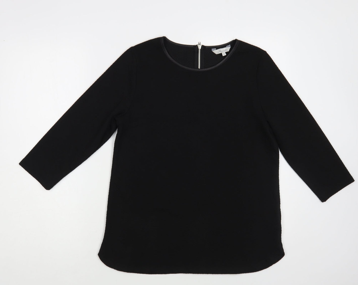 Womens UK Size 10 Peacocks Black Basic Blouse