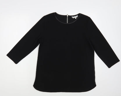 Womens UK Size 10 Peacocks Black Basic Blouse