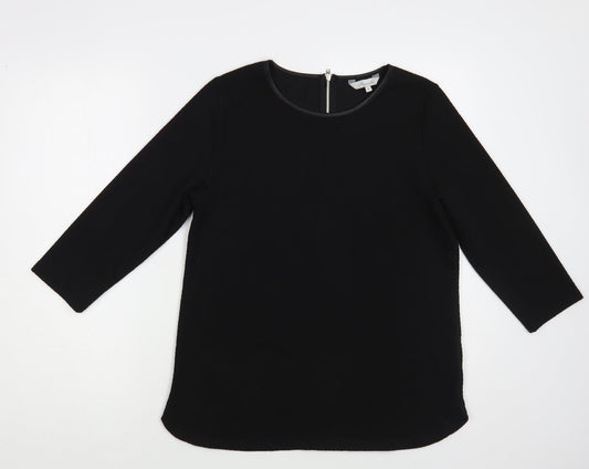 Womens UK Size 10 Peacocks Black Basic Blouse