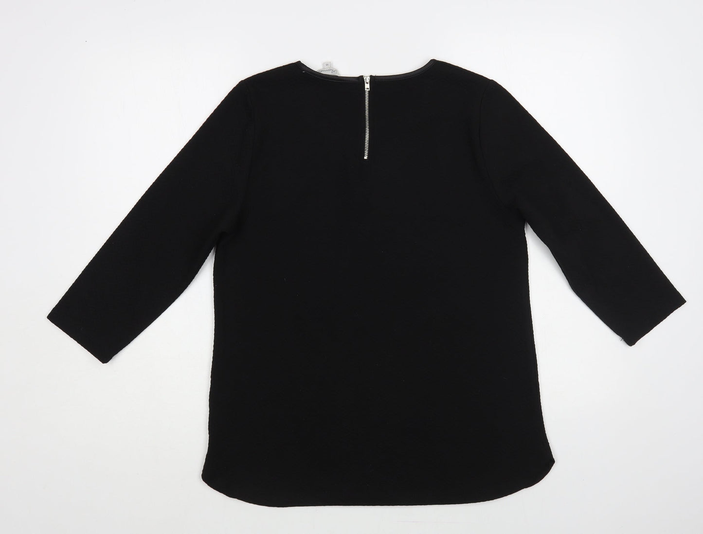 Womens UK Size 10 Peacocks Black Basic Blouse