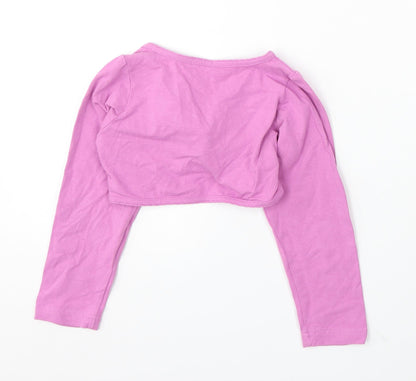 Pumpkin Patch Girls Purple V-Neck Cotton Cardigan Jumper Size 4 Years