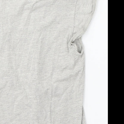 M Girls Grey Cotton Basic T-Shirt Size 8 Years Round Neck