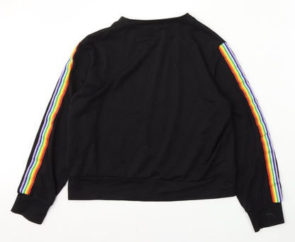 SheIn Womens Black Polyester Pullover Sweatshirt Size XL