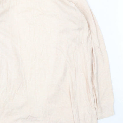 F&F Womens Pink V-Neck Polyester Cardigan Jumper Size L