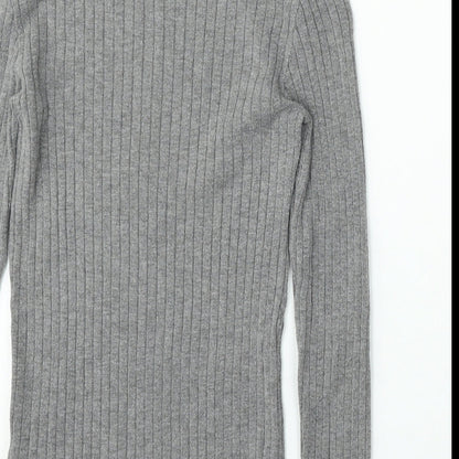 Primark Womens Grey Mock Neck Viscose Pullover Jumper Size 12