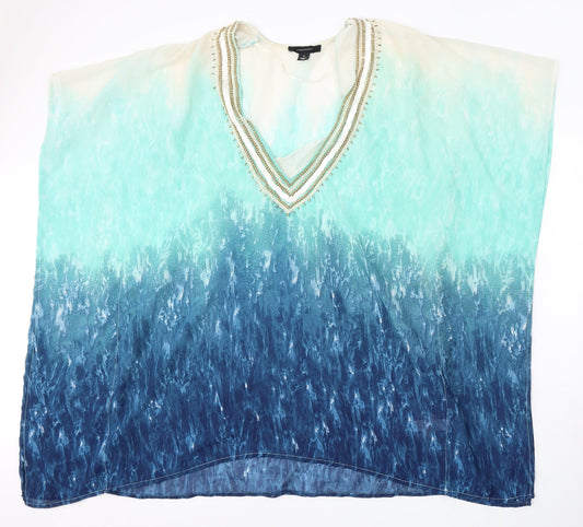 Womens UK Size S Atmosphere Blue Basic Blouse