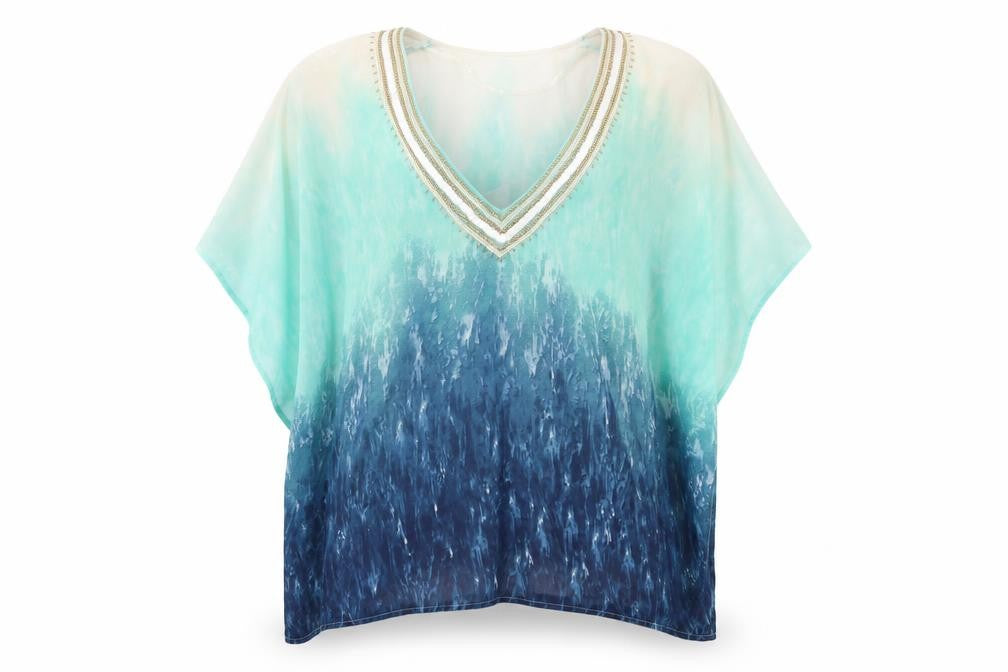 Womens UK Size S Atmosphere Blue Basic Blouse