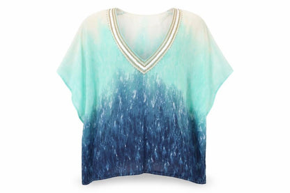 Womens UK Size S Atmosphere Blue Basic Blouse