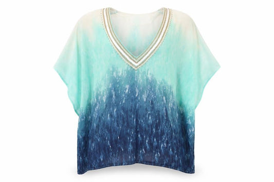 Womens UK Size S Atmosphere Blue Basic Blouse