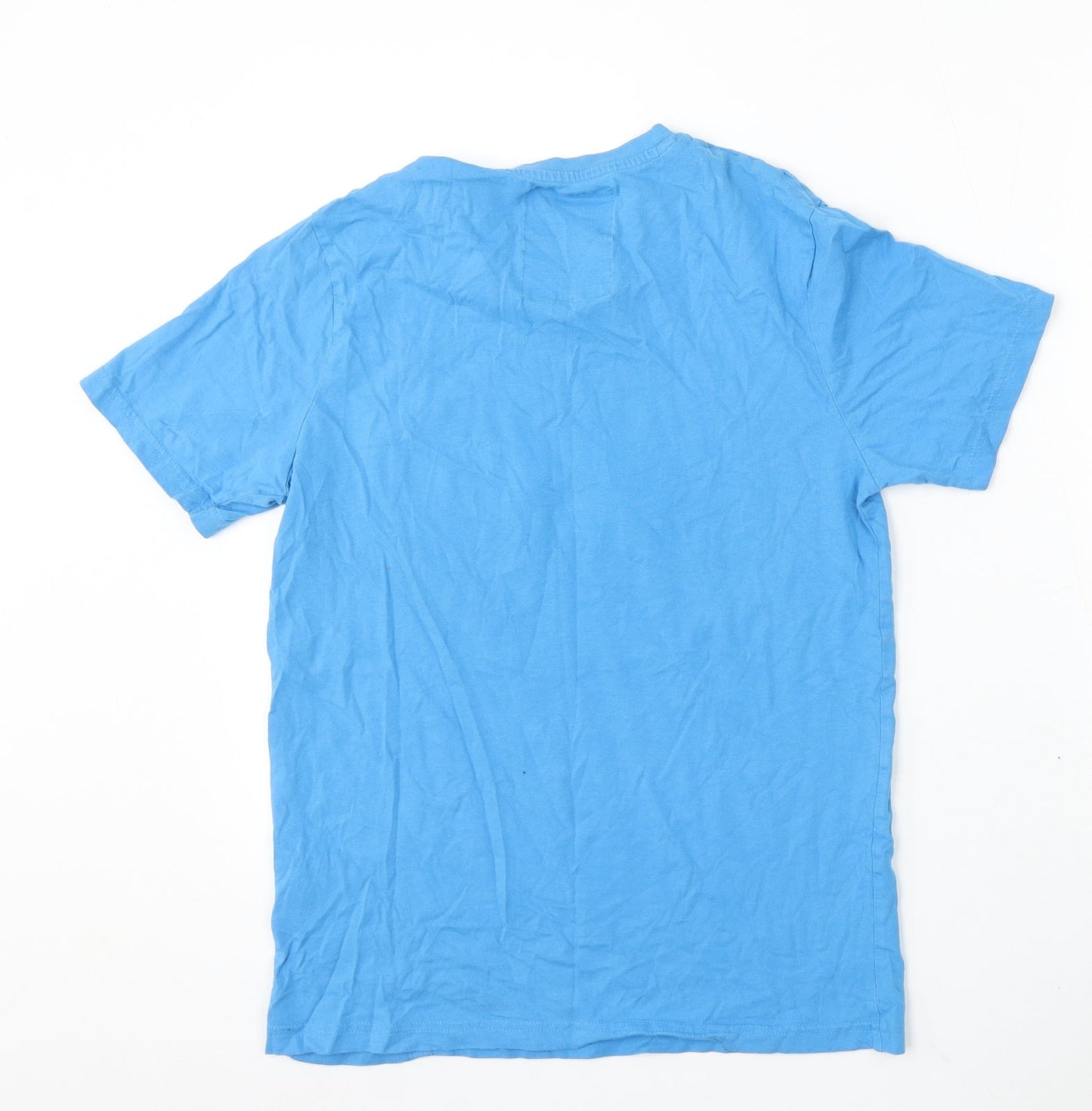 8th Shore Mens Blue Cotton T-Shirt Size S Round Neck