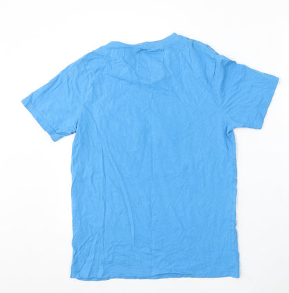 8th Shore Mens Blue Cotton T-Shirt Size S Round Neck