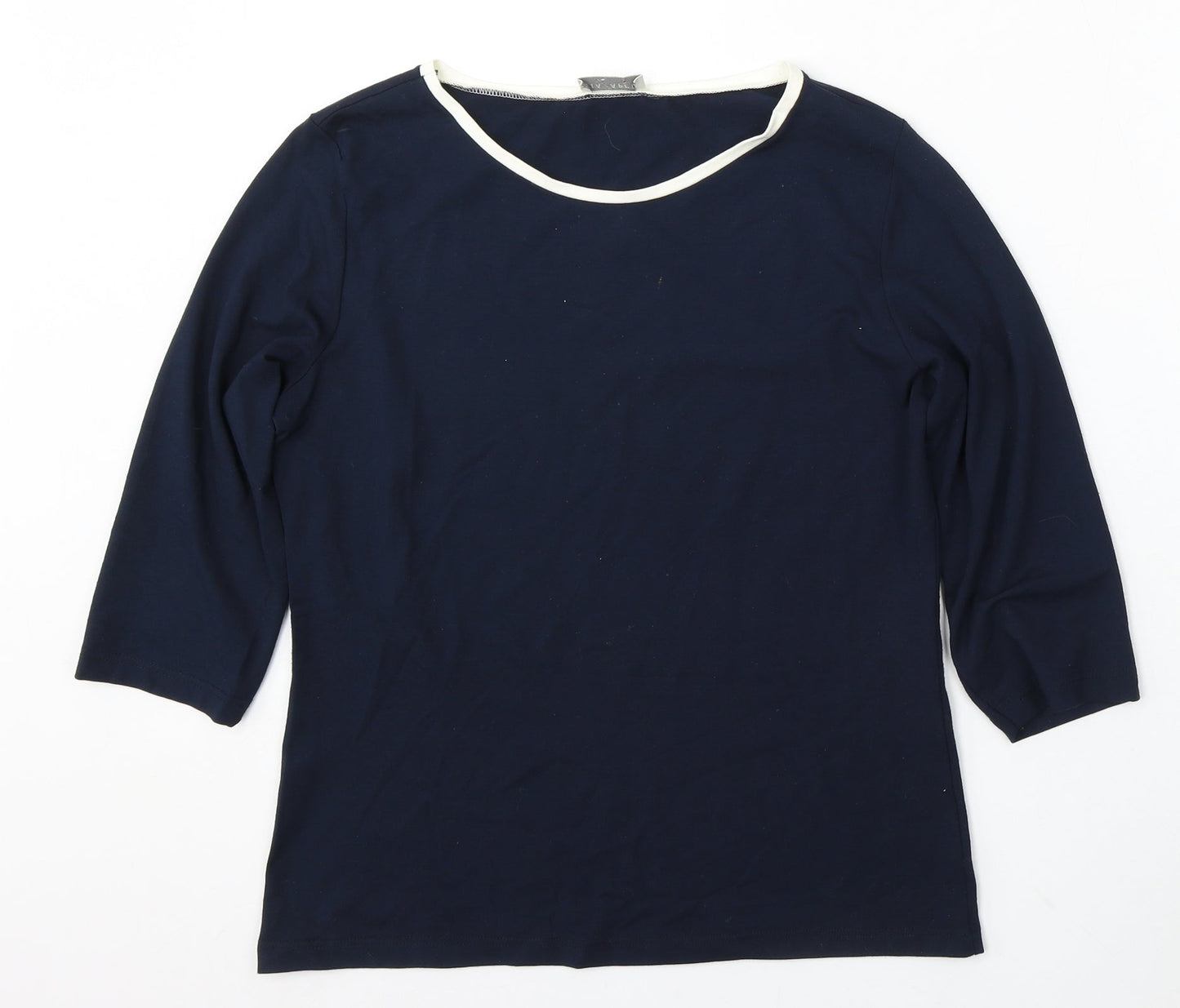 Via Appia Womens Blue Round Neck Viscose Pullover Jumper Size 14
