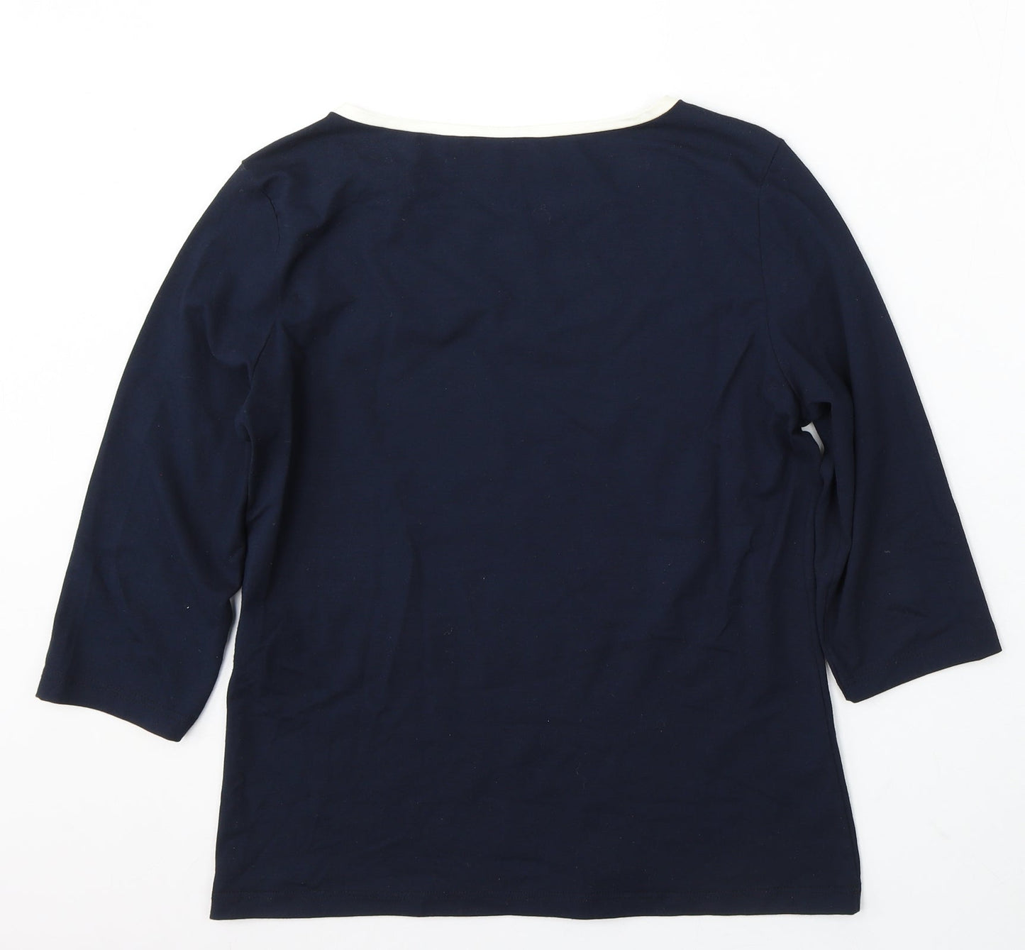 Via Appia Womens Blue Round Neck Viscose Pullover Jumper Size 14
