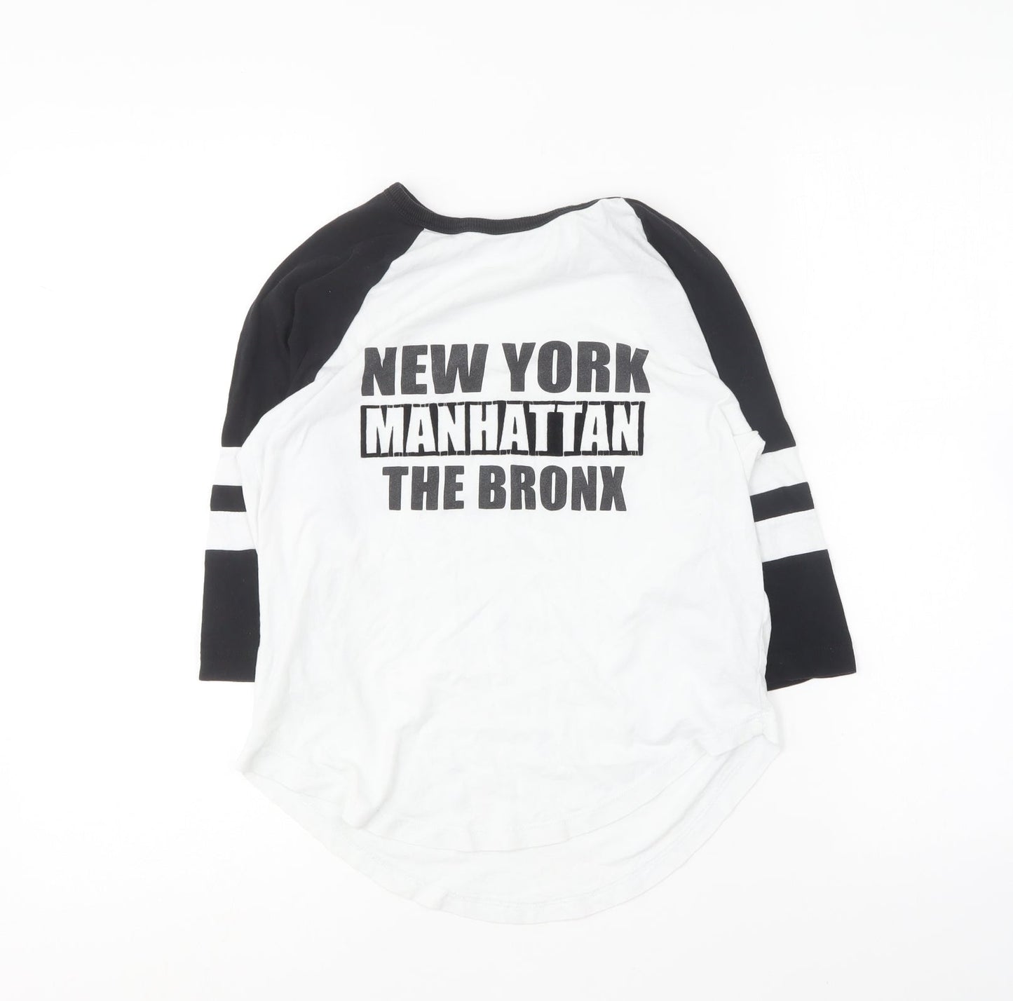 New Look Boys White Cotton Basic T-Shirt Size 10-11 Years Round Neck - New York