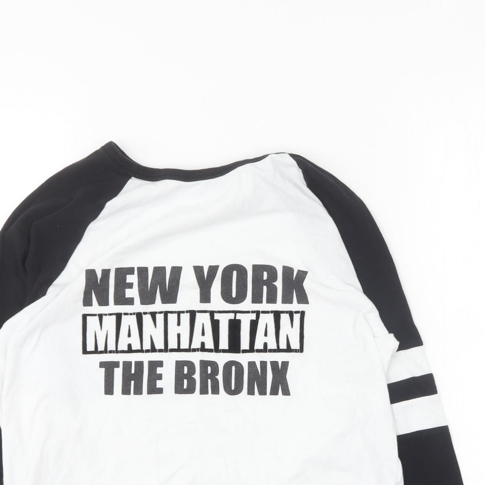 New Look Boys White Cotton Basic T-Shirt Size 10-11 Years Round Neck - New York