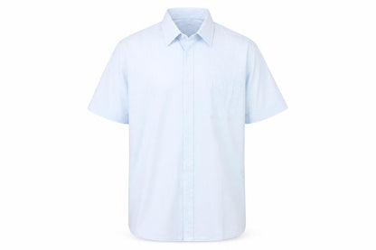 Mens UK Size 15.5 St Michael Blue  Button-Up Short Sleeve Casual Shirt