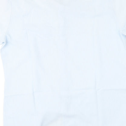 St Michael Mens Blue Polyester Button-Up Size 15.5 Collared