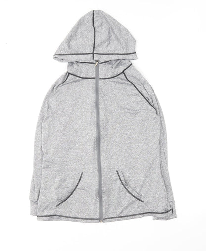 Sykooria Womens Grey Polyester Full Zip Hoodie Size XL