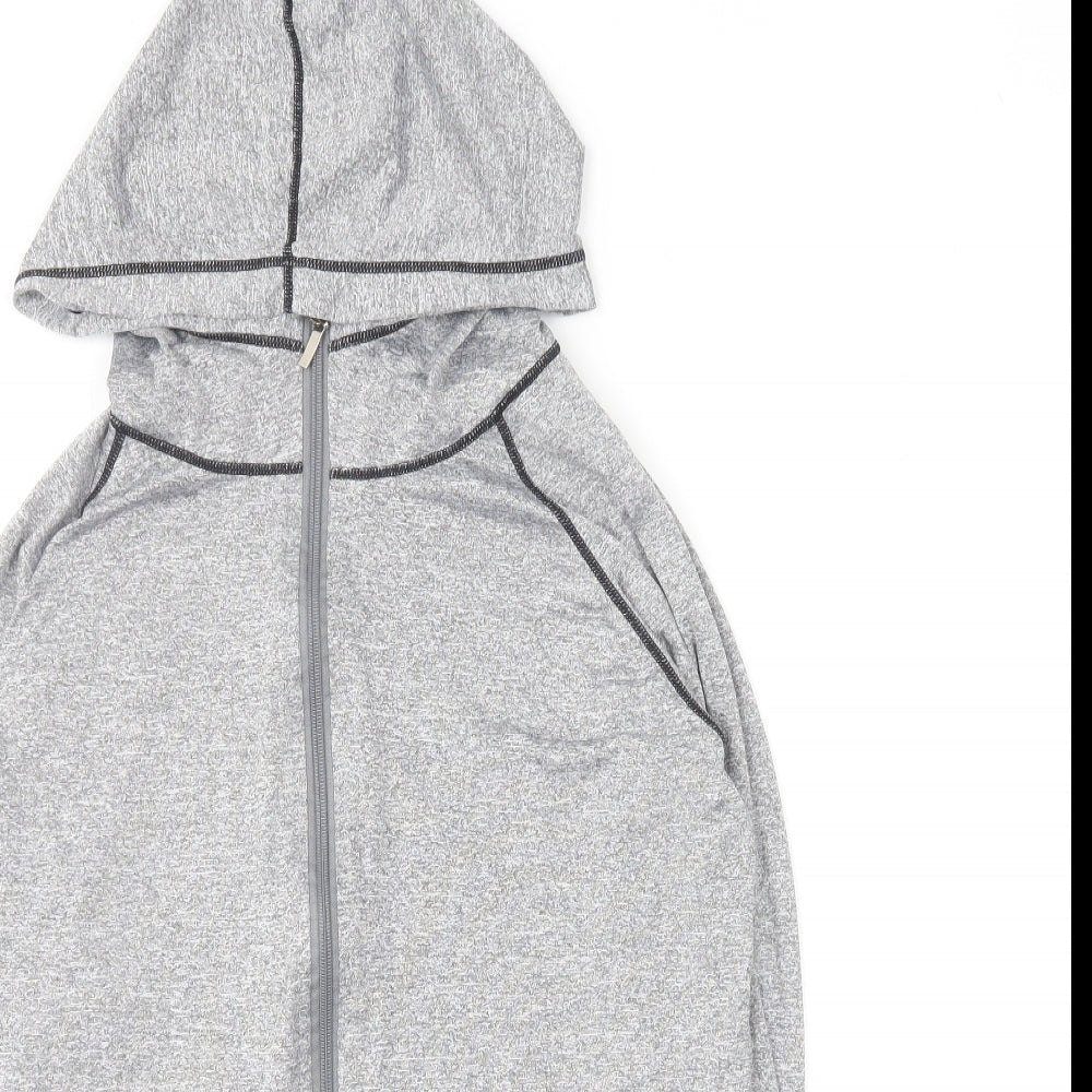 Sykooria Womens Grey Polyester Full Zip Hoodie Size XL