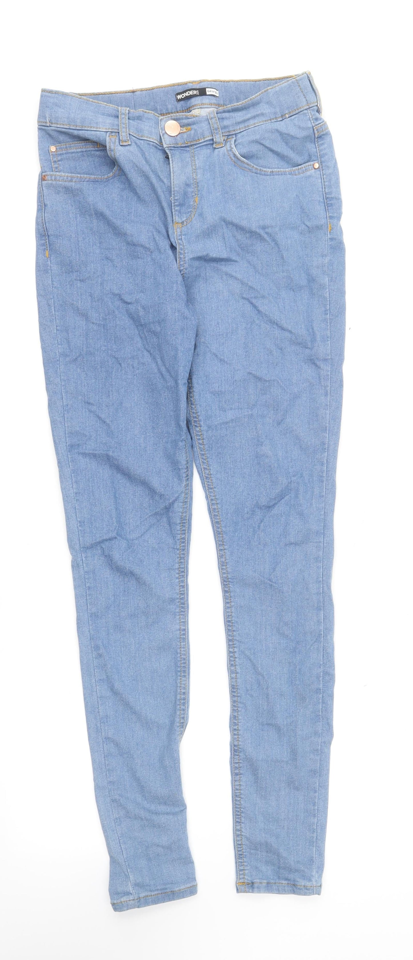 George Womens Blue Cotton Skinny Jeans Size 10 L29 in Regular