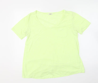Womens UK Size 14 River Island Yellow Basic T-Shirt