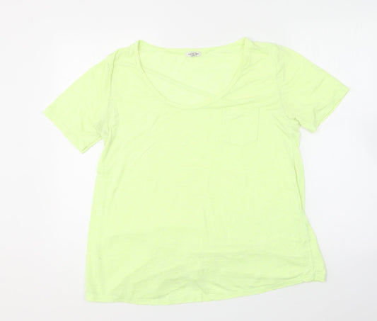 Womens UK Size 14 River Island Yellow Basic T-Shirt