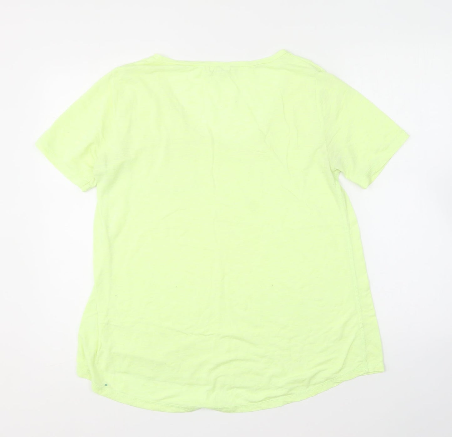 Womens UK Size 14 River Island Yellow Basic T-Shirt