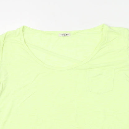 Womens UK Size 14 River Island Yellow Basic T-Shirt
